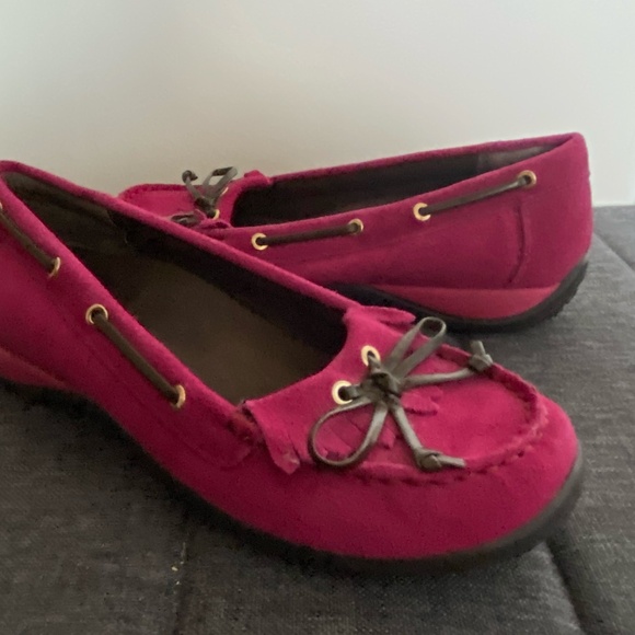 Vionic Orthaheel Uptown Fuchsia Suede Leather Casual Preppy Loafer- Sz-6 - Picture 2 of 16